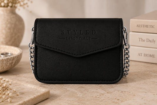 The Silver Signature Satchel- Black & Silver