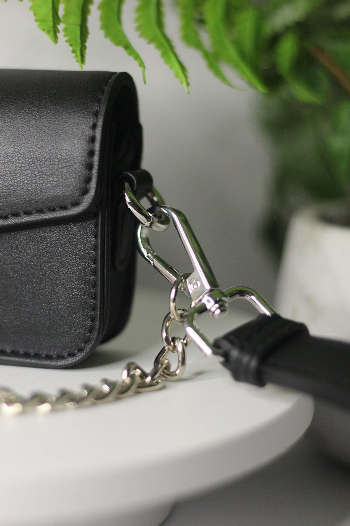 The Silver Signature Satchel- Black & Silver