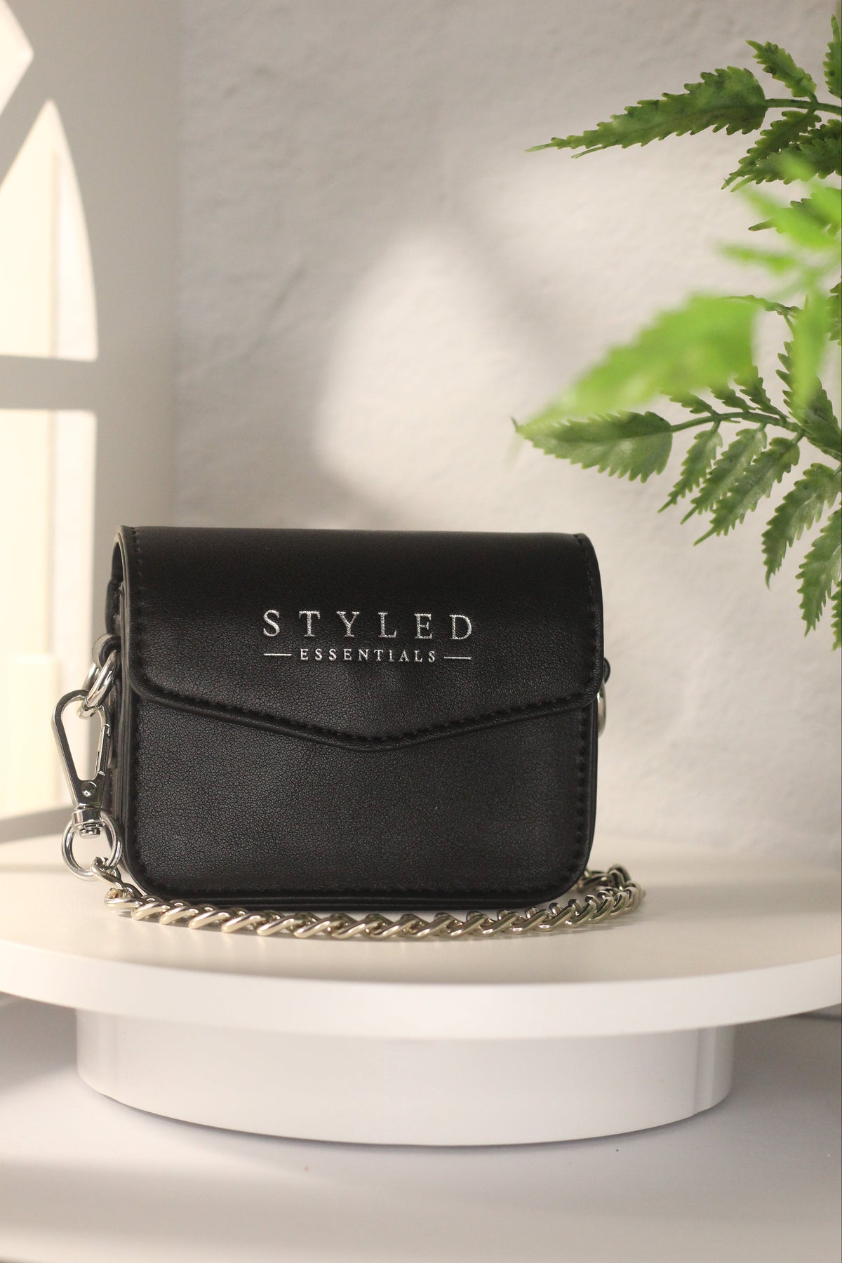 The Silver Signature Satchel- Black & Silver